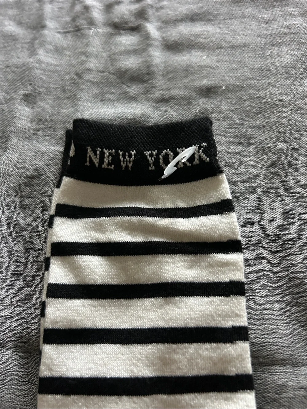 kate spade Black & White Horizontal Stripe Crew Socks